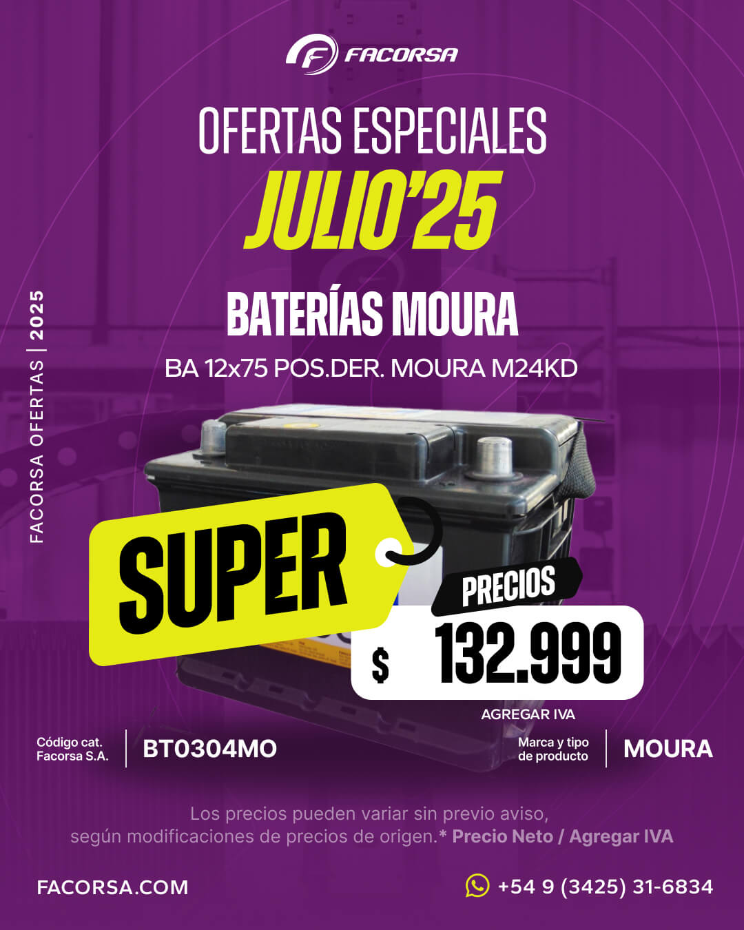 Oferta Batería Julio 2025 - FACORSA