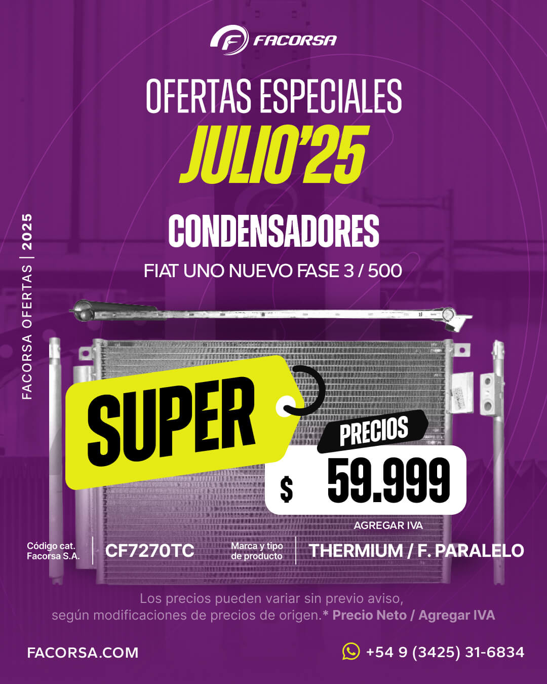 Oferta Condensadores Julio 2025 - FACORSA