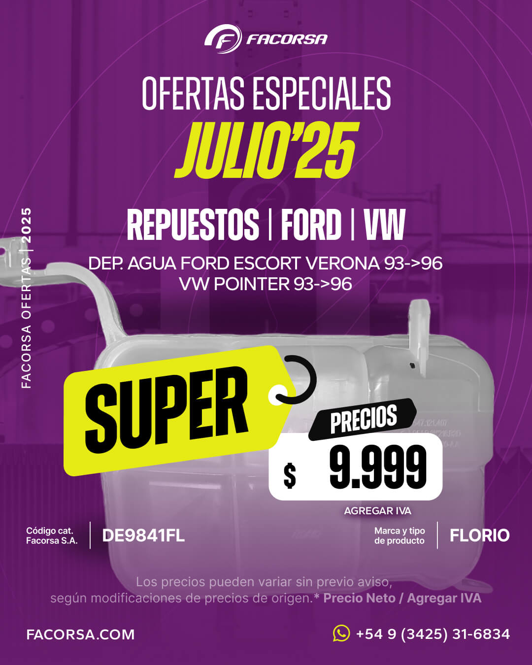 Oferta Depósito de Agua Julio 2025 - FACORSA