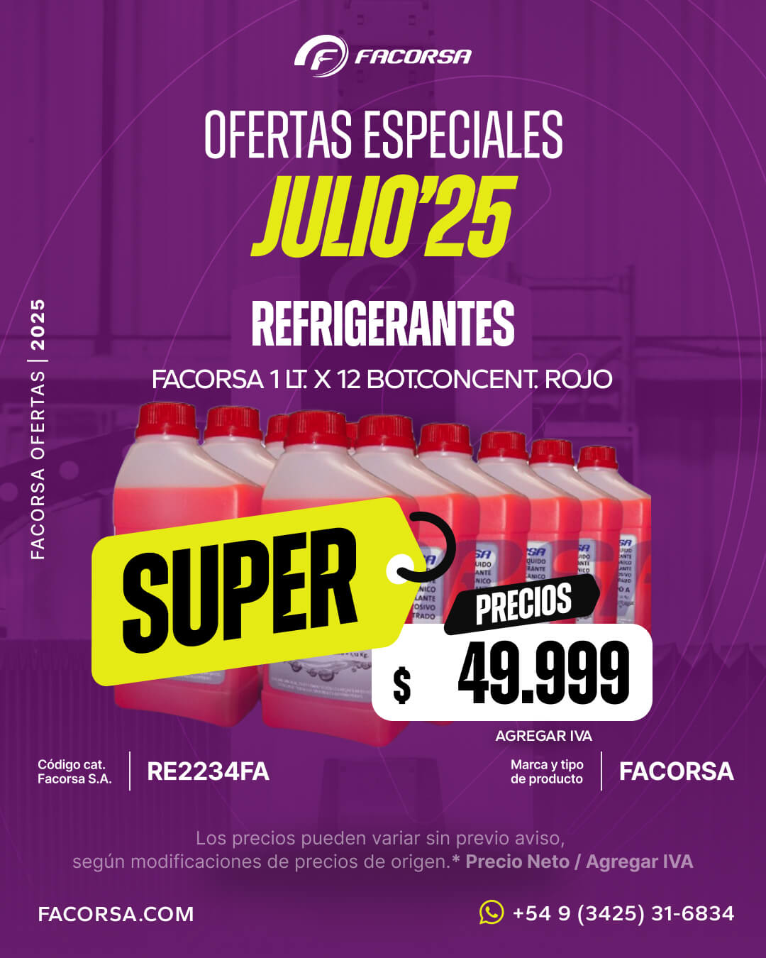 Oferta Refrigerantes Julio 2025 - FACORSA